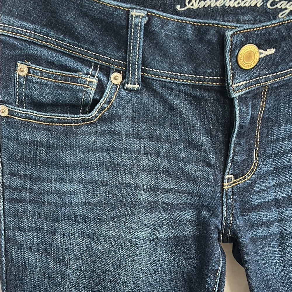 American Eagle Outfitters Low Rise Slim Bootcut Women's Blue Jeans - Picture 3 of 7